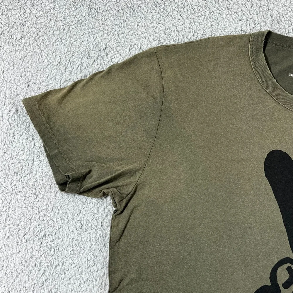 True Religion Graphic T-Shirt Peace Sign FREEDOM Olive Green Men's Size 2XL‎ VTG